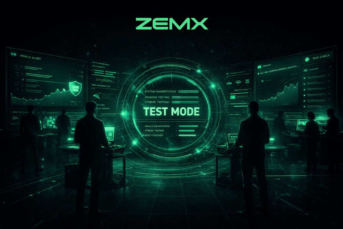 ZEMX_Official's tweet photo. ⚡ Update: ZEMX has officially entered the Test Phase.
We’re stress-testing:
🔹 Whale tracking alerts
🔹 Rug-check AI
🔹 Real-time portfolio insights

Your feedback will shape the final product.
This is where builders &amp; traders meet.
#AI #DeFi #CryptoTrading #SolanaGems https://t.co/McGLpCZp16