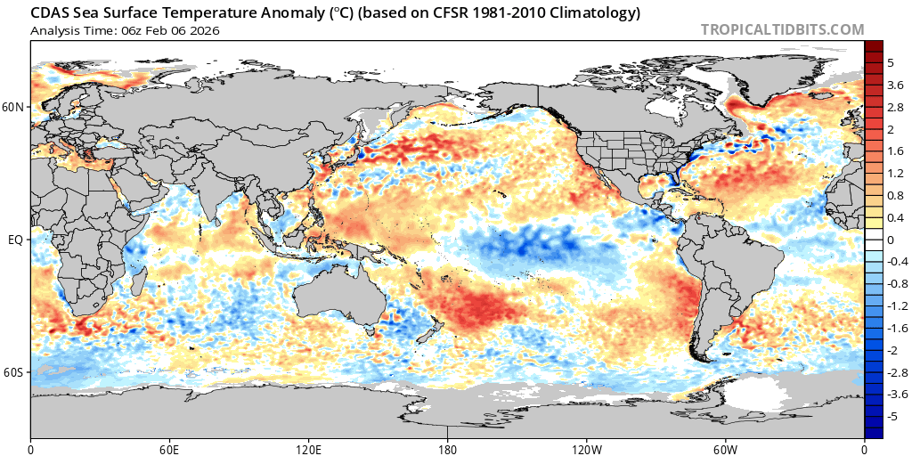 EdoWeatherman's tweet photo. La piscina cálida frente a Chile y El Niño.

Sigue aumentando la temperatura de la piscina cálida frente a Chile, con sectores que ya superan los 3°C, por lo mismo en las playas se han visto más fragatas portuguesas y especies propias de aguas tropicales, además de efectos en las especies locales.

Mientras tanto, bajo la superficie del océano Pacífico, avanza una gran masa de agua cálida que comenzará a emerger a la superficie, para configurar el probable fenómeno El Niño durante el otoño e invierno.

¿Estamos preparados para hacer frente a lluvias con isoterma elevada?
¿Aprendimos algo del año 2023?
¿Tendremos radares para futuras tormentas eléctricas?
¿Seguiremos construyendo en los cerros y zonas inundables?

Pronto sabremos las respuestas.