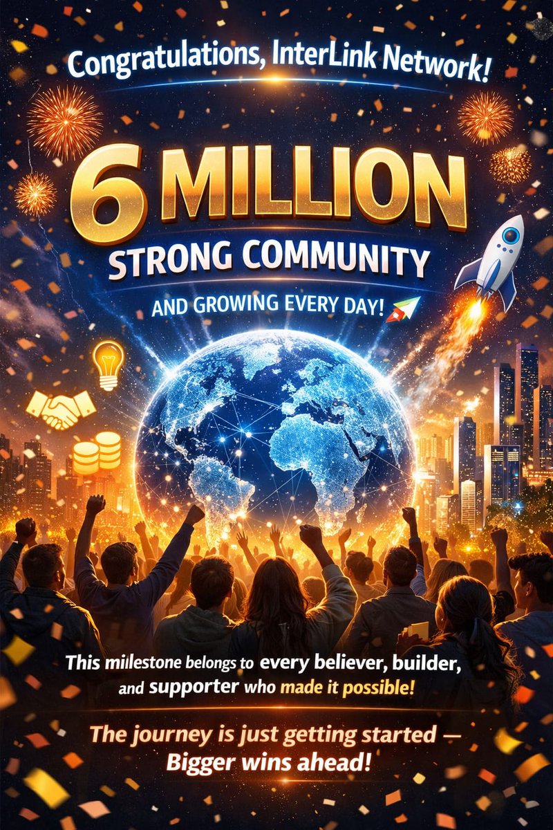finny6833's tweet photo. (direct + hype) InterLink Network hits 6 MILLION strong 🌍🚀
Built by believers. Powered by builders.
This is just the beginning. Bigger wins ahead 🔥
#InterLink #ITLG #ITL #ITLX
@tengkuanis33042 @Chakri_prince11
#C_Interlinklabs
@inter_link https://t.co/EtbUzQA88w