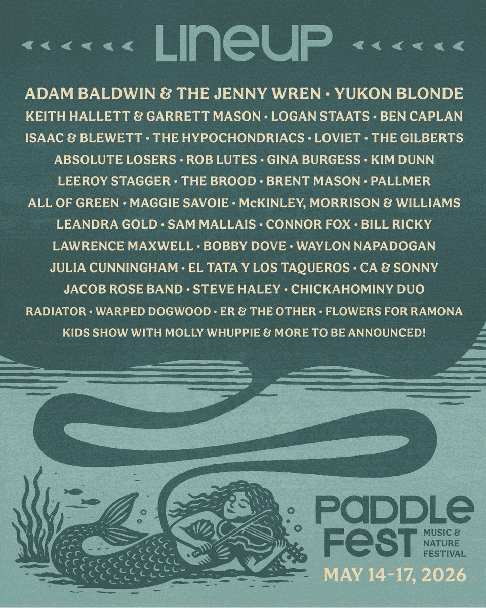 I was fortunate enough years ago to play this wonderful festival &amp; I’m so glad we’ve been asked back to Paddlefest in beautiful St. Andrew’s, New Brunswick May 15 with the mighty Jenny Wren. Let’s give summer a shot in the arm, shall we? ☮️💟adambaldwin.ca/tour