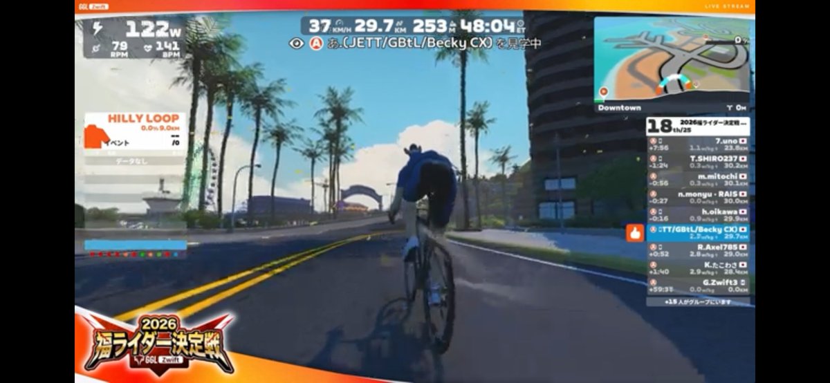 acchama50's tweet photo. 今日のズイフト日記📔
#GBtL #ゴビヨ
#GroupRide: Standard - Stage 5 - Tour de Zwift on Glyph Heights in Watopia
#GroupRide: 2026福ライダー決定戦 by GGLZwift 本戦 on Figure 8 in Watopia
#レース集団見学しながら応援📣
#参加された皆様ナイスファイト👍👍👍
#RAG_Toki https://t.co/YA90ALnI7I