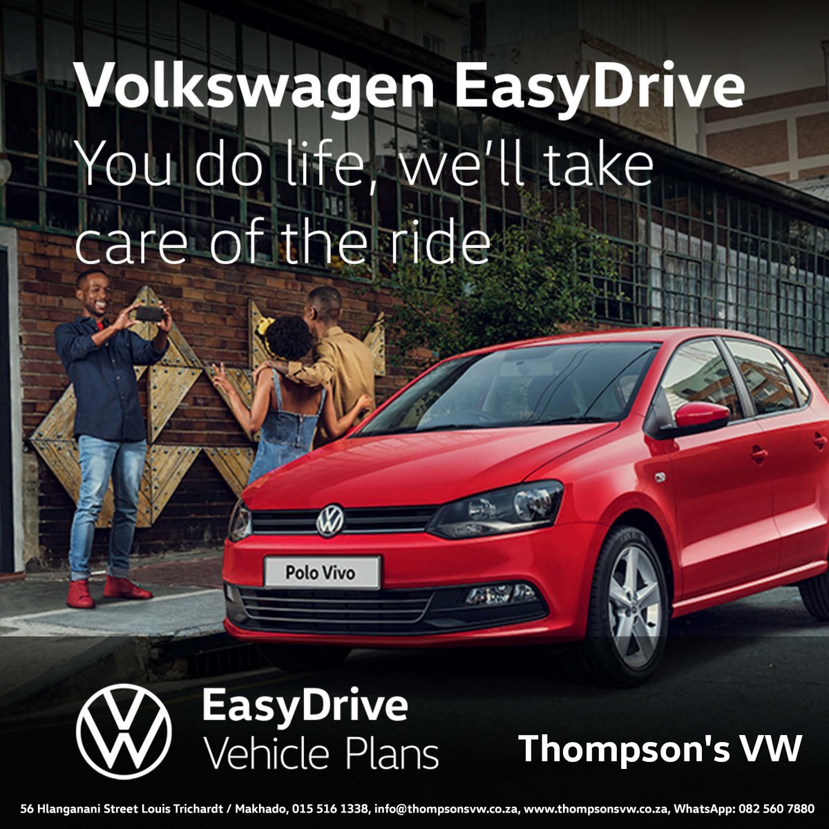Info @ Thompson's VW
Visit our website at thompsonsvw.co.za for more
Email: info@thompsonsvw.co.za
WhatsApp: 066 389 4251
Tel: 015 516 1338
#thompsonsvw