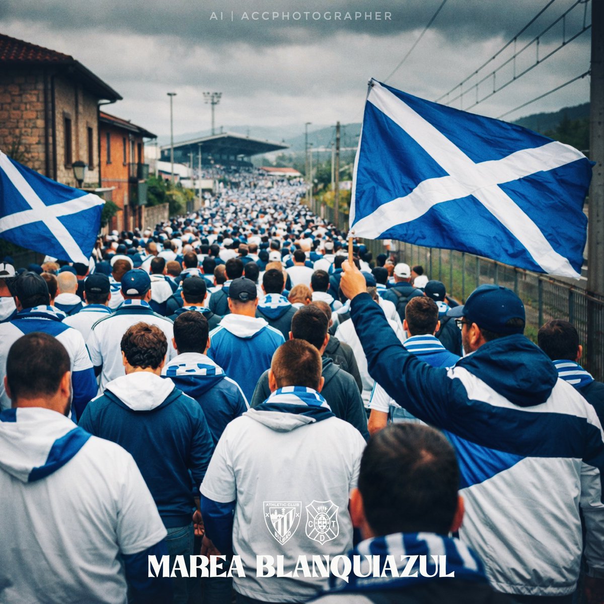 accphotographer's tweet photo. Bilbao será mañana un poco más Blanquiazul 🤍💙 https://t.co/eh7wp9Bxr0