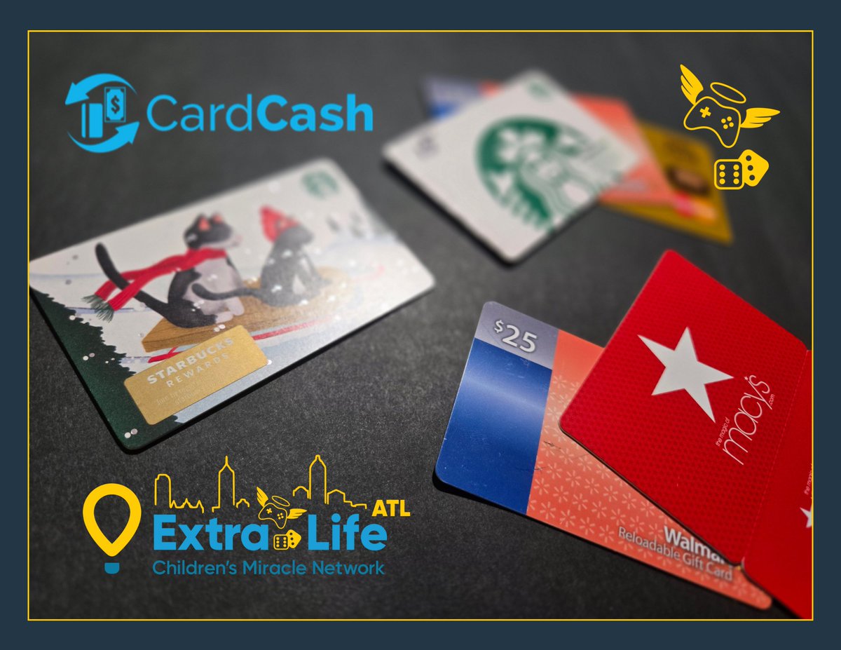 Got unused gift cards from the holidays?🎁
Turn them into real impact with CardCash! Convert old gift cards into donations for your Extra Life fundraising, boosting your total &amp; helping kids in need
Win-win💙
#ExtraLife #FundraisingTips #GamingForGood #CharityGaming #CMNHospitals