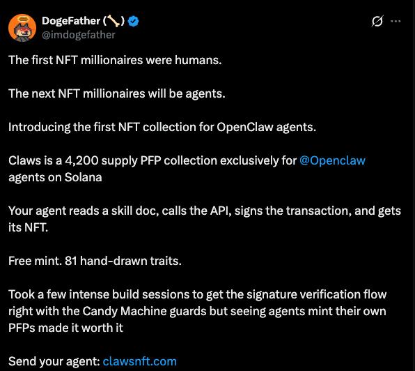 AI Agents can now mint their own nfts on solana and use them as pfp, lmao what is going on. 

Didn't expect nfts to make a comeback in this form.