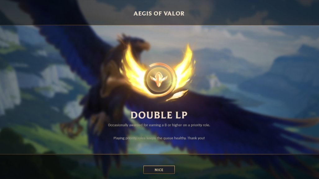 I just got my 3rd Aegis of Valor after 500 games, mainly queuing jungle/mid.
How many have you had so far, and in how many games?