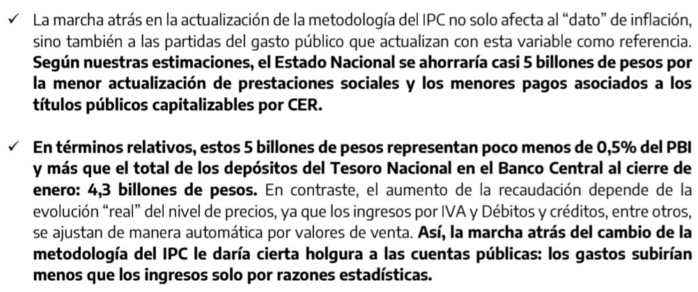 Dato no menor que advierte el informe económico del <a href="/bancoprovincia/">Banco Provincia</a>: La manipulación metodológica del IPC le generaría un ahorro fiscal al gobierno (por pagos más bajos de prestaciones y deuda CER) de 0,5% del PBI.
