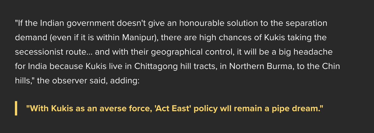 For years, the Meiteis projected themselves as the gateway to Act East Asia. Now Indian observers have realised this was a lie. So sorry for the Meiteis, no subsidised flights for you from Imphal to Mandalay.