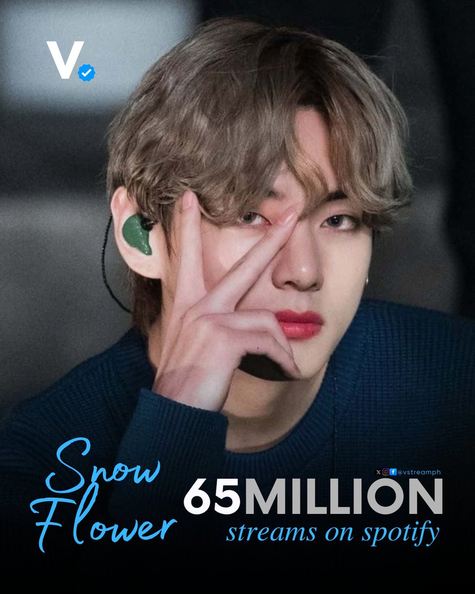 Snow Flower by V (ft. Peakboy) has surpassed 65.000.000 streams on Spotify.