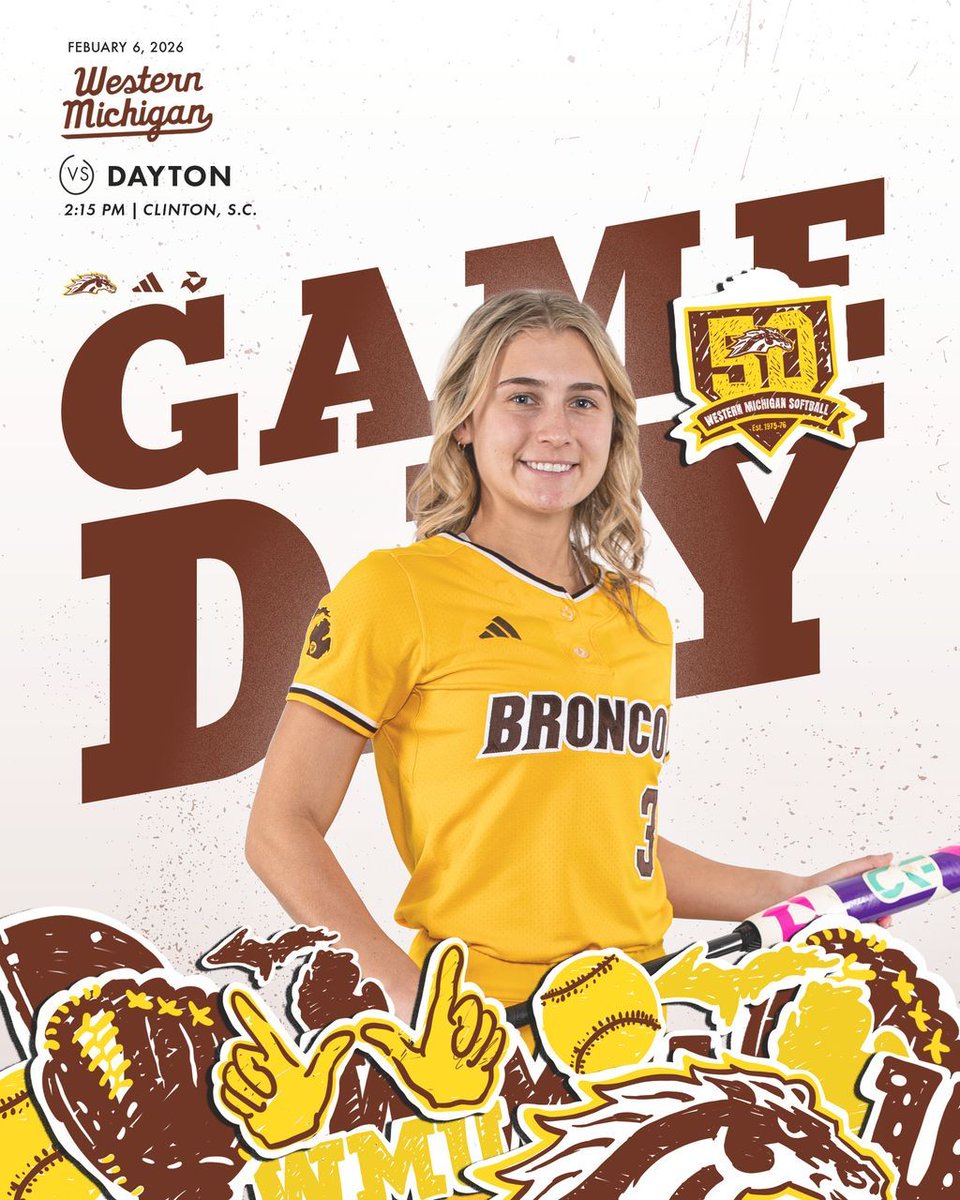 Opening Day is here!!! 

🆚  Dayton
⏰  2:15 p.m.
📍  Clinton, S.C.
🏟️  PC Softball Complex
📊  buff.ly/THfmp93 

#BroncosReign🐎