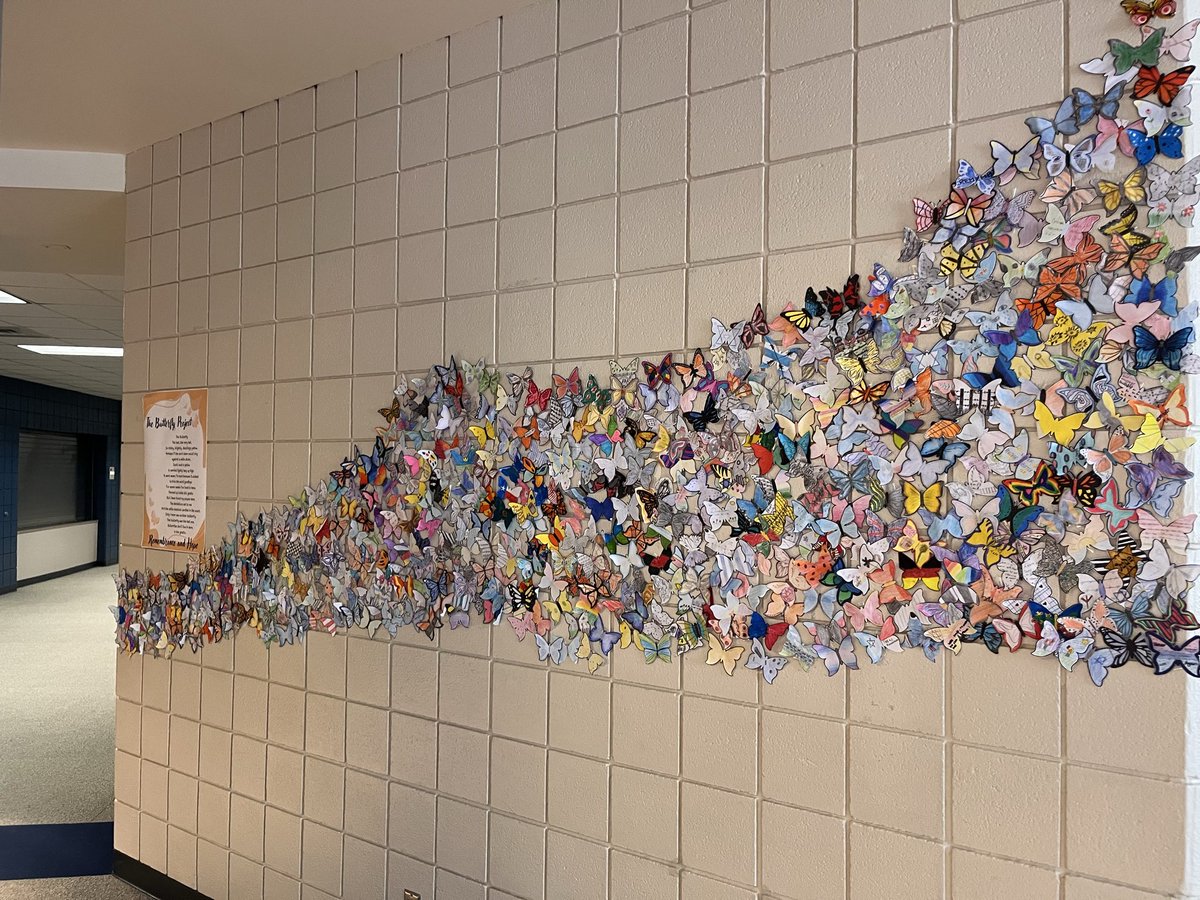 TISDWWJHS's tweet photo. Ss honored Holocaust Remembrance Week by participating in the "I Never Saw Another Butterfly" project. Inspired by the poem by Pavel Friedmann, our Ss created their own butterflies to remember the children who perished in the Holocaust.
#HolocaustRemembrance #TheButterflyProject https://t.co/PmhMLsUttP