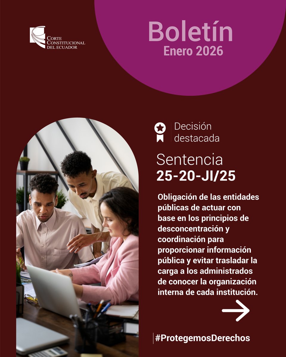CorteConstEcu's tweet photo. #DestacadaCC | La Corte Constitucional recordó que el acceso a la información pública no puede depender de que la ciudadanía conozca la estructura interna del Estado. 

👉🏽 Sentencia 25-20-JI/25: https://t.co/iCM5qib3WC https://t.co/J8qjsJD4yr