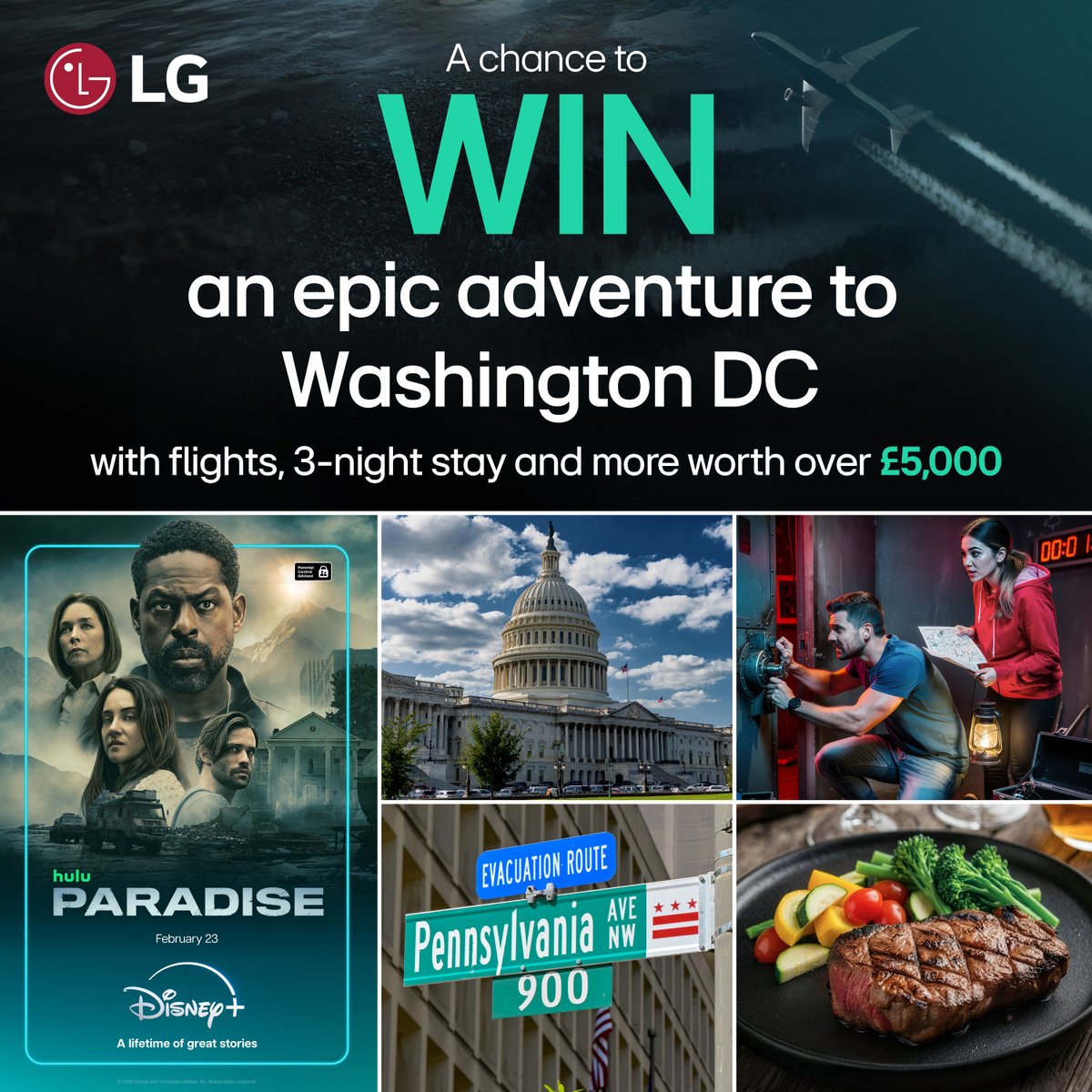 To celebrate the release of Paradise Season 2 on <a href="/DisneyPlusUK/">Disney+ UK</a> (23rd February), we’re giving away an epic experience!

WIN a £5,000+ Washington DC adventure for two adults, including:
✈️Round-trip flights from London to Washington DC
 🌃3-night stay in Washington DC, with