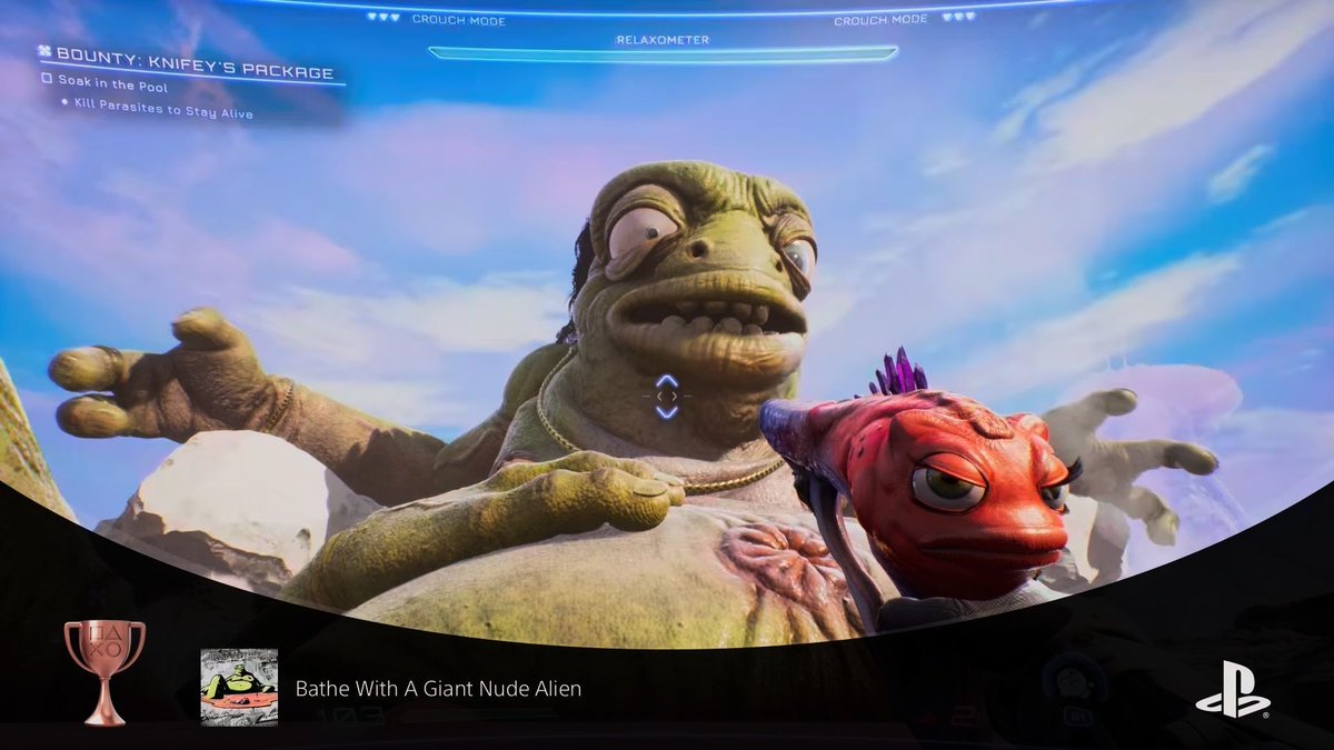 GamerGuyKevin's tweet photo. [#PlatinumTrophies 1177 / 1178] #HighOnLife This was a super fun, cheeky, vibrant shoot 'em up game. Not something I'd typically play but it's refreshing to play something a little wild and different.

Roll on #HighOnLife2 next week!!!

 #PS4Share #PS5Share https://t.co/D3Ru1vzGBA