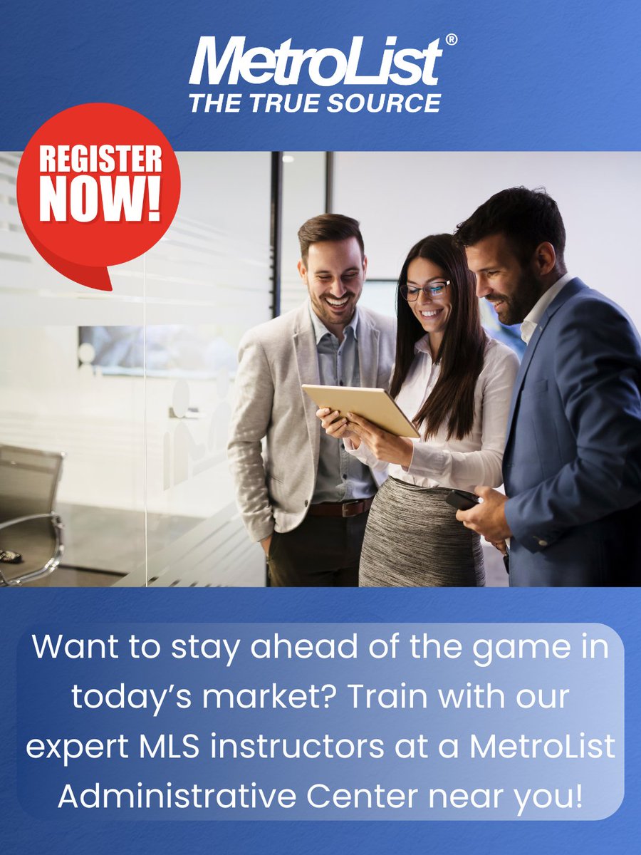 Stay ahead of the game and get more out of your MLS! Join us for a FREE MetroList training class at an association admin center near you. Click “Free Training” in your MLS Toolkit on the MetroList Dashboard to register now! 🙌
#FreeTraining #MLSTools #RealEstateSuccess