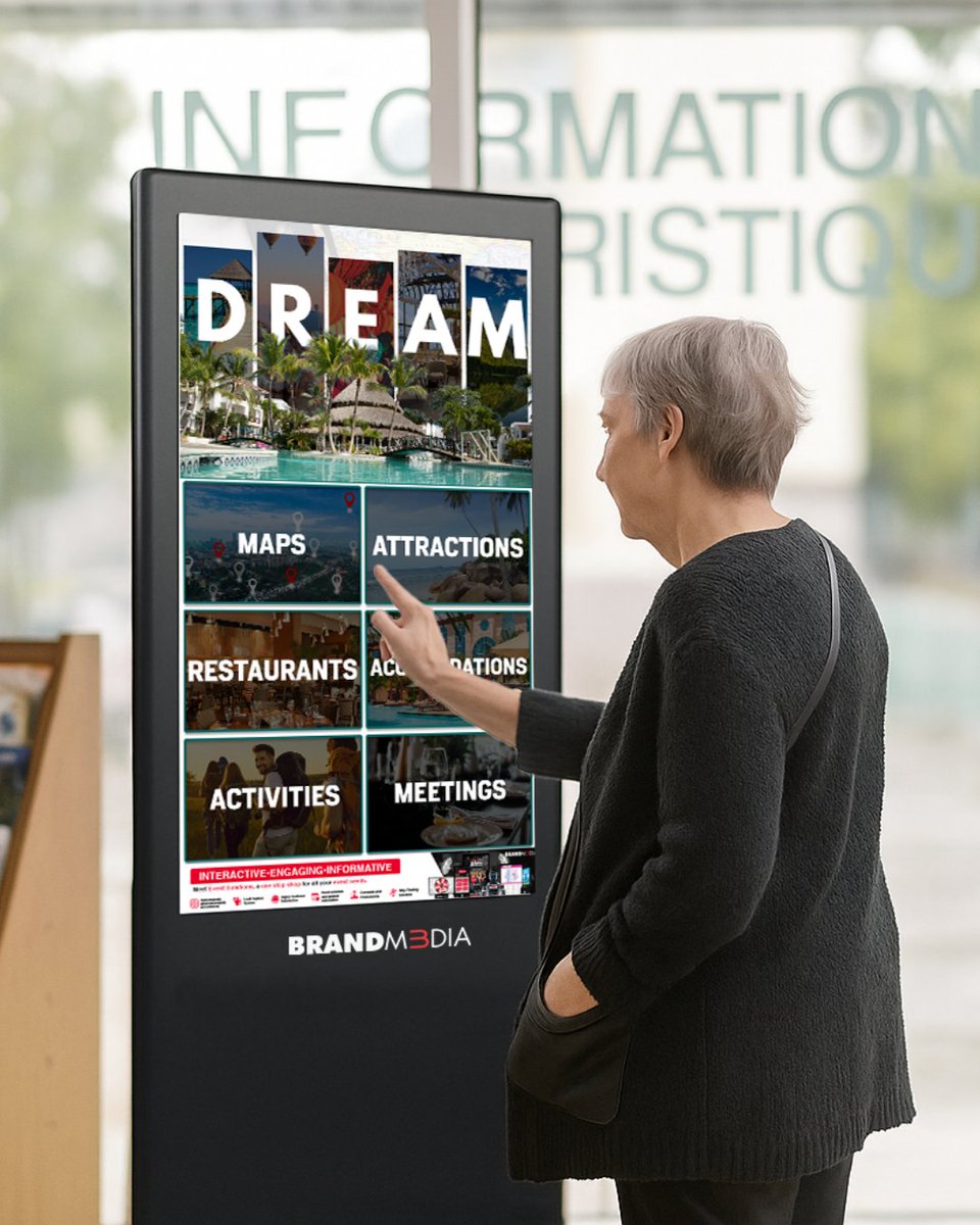 brandm3diagroup's tweet photo. All the answers. One smart kiosk. #DigitalDisplayToronto #DigitalKiosk #TouchKiosk #AIRobotRental #BrandM3dia #brandm3dia #InteractiveDisplay #InteractiveTouchDisplay #DisplayTechnology #Displays #TorontoTech #InteractiveTouch https://t.co/x3sbNtPZjj