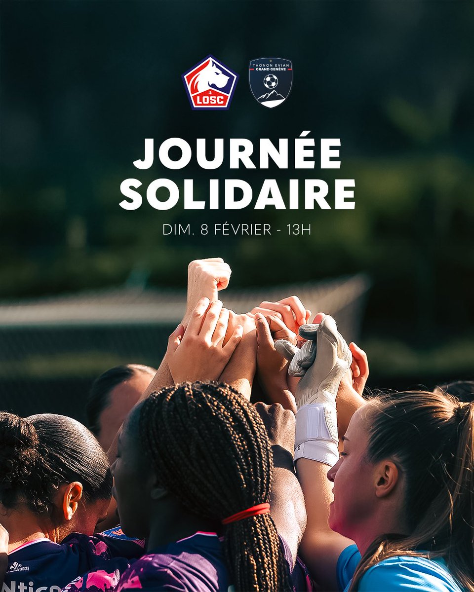 Journée solidaire 🤜🤛

À l’occasion de la rencontre face à Evian Thonon, le LOSC organise une action solidaire avec différentes associations partenaires 🤩

Venez nombreux pour soutenir les Dogues et participer aux activités prévues pour l’occasion 🙌