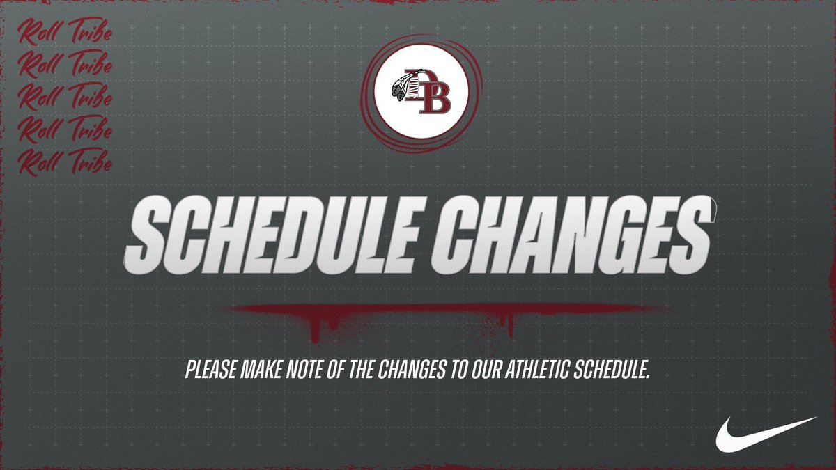 KCS__Athletics's tweet photo. SCHEDULE CHANGE | Tribe Basketball 🏀

Due to the potential for inclement weather later this evening, the decision has been made to play today's basketball games vs West Ridge at the following times: Varsity Girls - 1pm &amp; Varsity Boys - 2:30pm. There will be no JV games today. https://t.co/WN4DSRn81L
