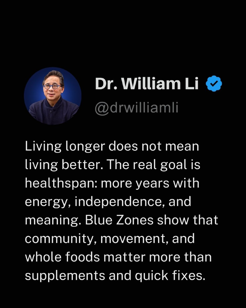 drwilliamli's tweet image. 🧬 Blue Zones show us: lifestyle &amp;gt; genetics.

Healthspan is built daily.

Follow for more.

#BlueZones #LongevityScience #Healthspan #FoodAsMedicine #HealthyAging #WellnessJourney

--

RESEARCH PAPER: pubmed.ncbi.nlm.nih.gov/40479568/