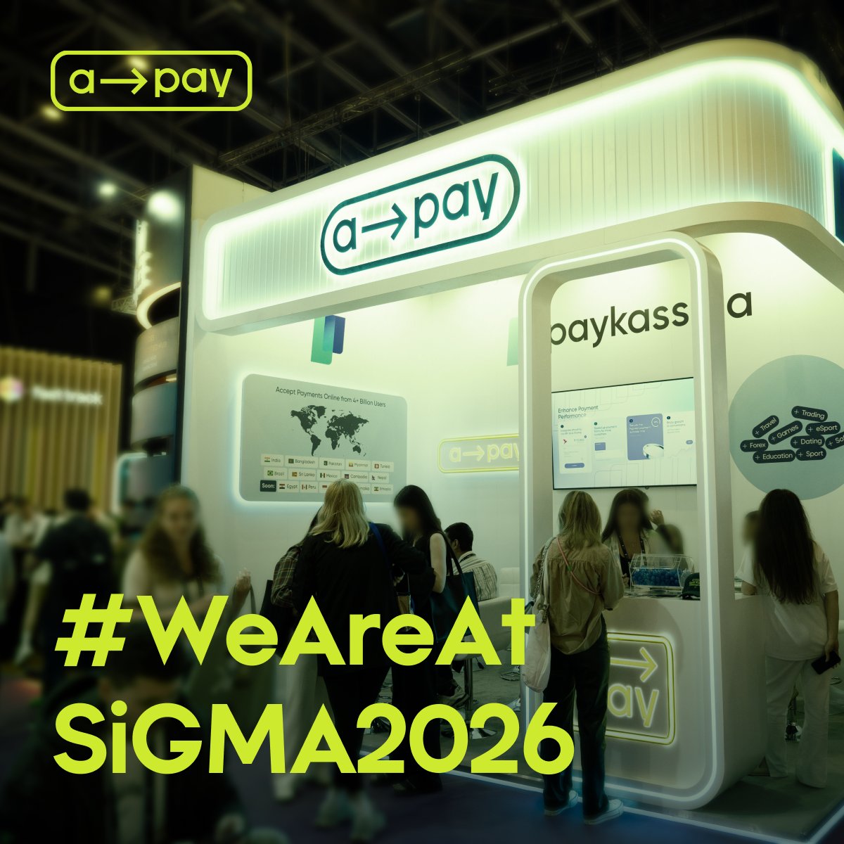 tryapay's tweet photo. #WeAreAtSiGMA2026

A-Pay is on site at SiGMA Dubai 2026.

🗓 9–11 February 2026
📍 Dubai Festival City Arena, Dubai
🪧 Stand 5B

The conference is live, and the A-Pay team is at the booth.

We are open to in-person discussions around payment infrastructure and international markets.
If you are attending SiGMA, feel free to stop by and talk.

A-Pay | Payment Processing in 1 Day

https://t.co/br97vQizIJ