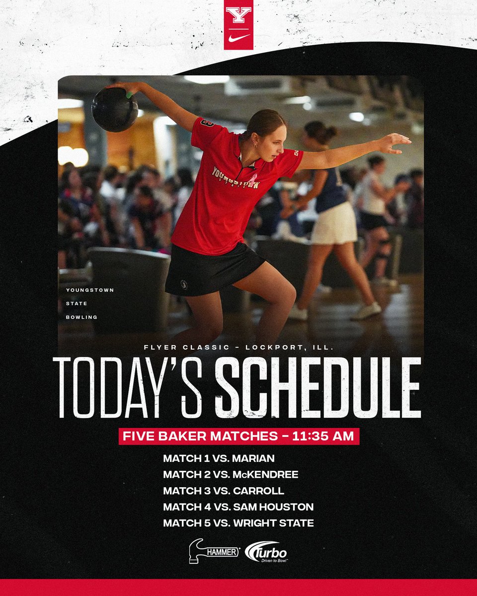 YSUBowling's tweet photo. Today's matchups in Baker play
Follow along on our YouTube stream: https://t.co/v3q1zKVmoa
#GoGuins #S2P #Driven2Bowl https://t.co/l9DPgB6BW2