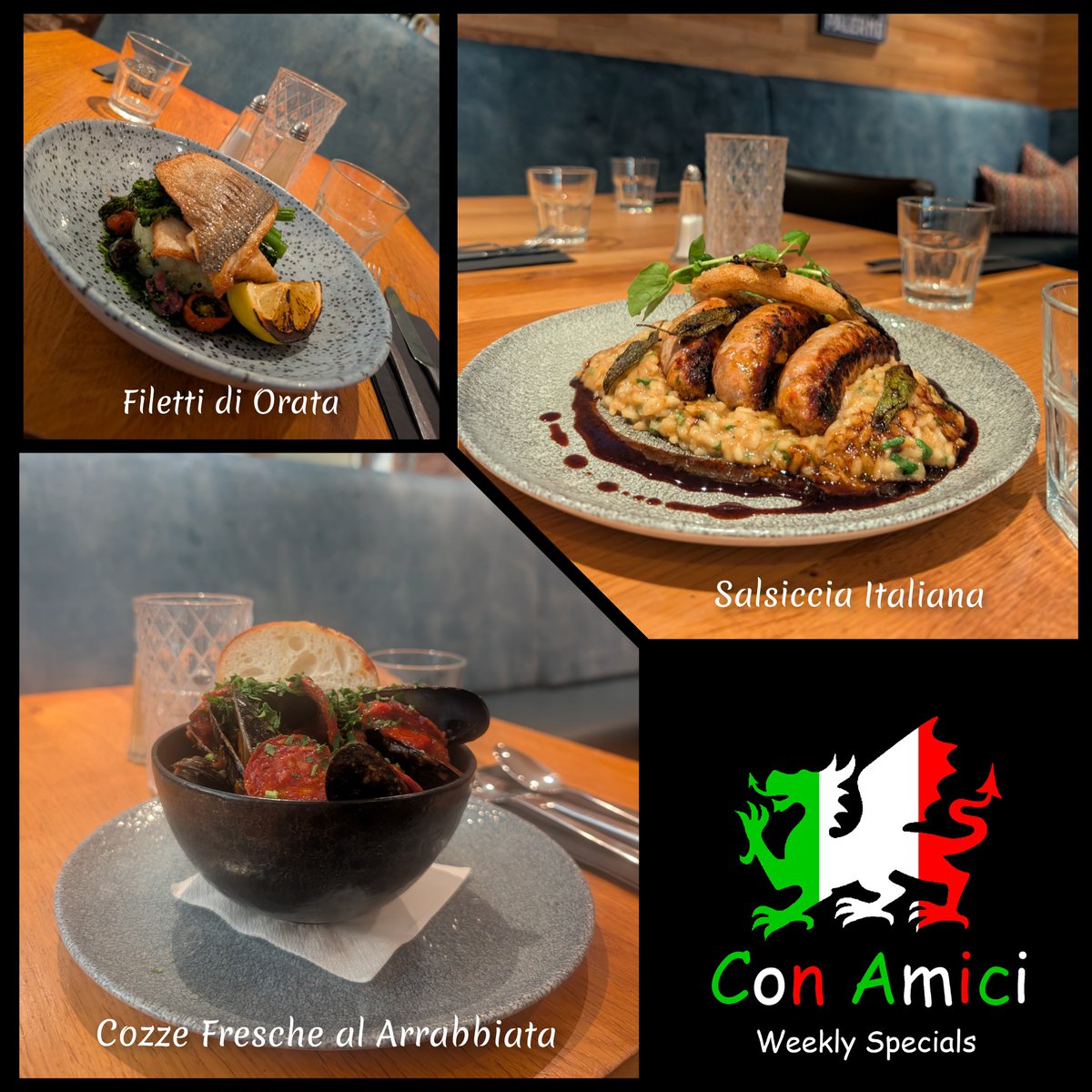Con Amici Weekly Specials #Italianfood #Denbigh #NorthWales #weeklyspecials