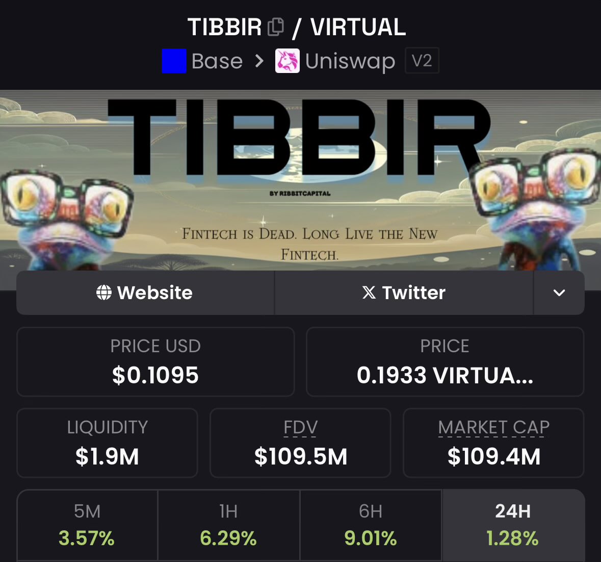 Satoshi’s dumping $BTC?

Doesn’t matter.

The next Satoshi created the REFINED $BTC.

Bids automated on $TIBBIR by Crossmint.

Perfect environment for the frog to just absolutely STEAL the show 🐸🔥

- Studious