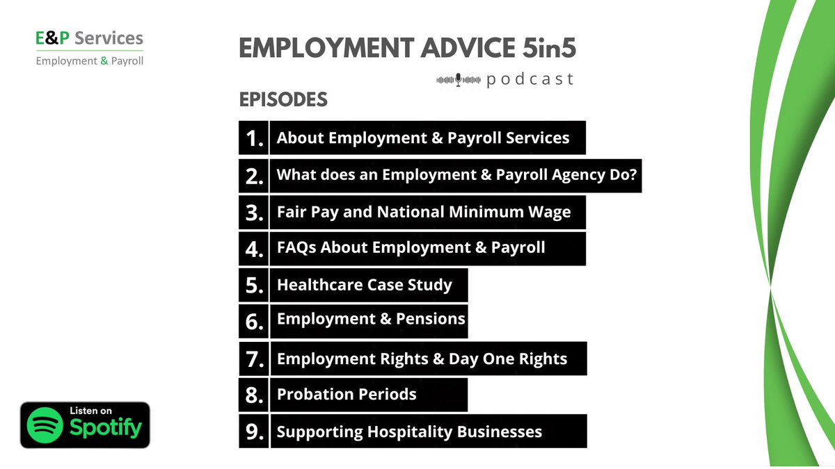 epservicesuk's tweet photo. E&amp;P Services | Employment | Payroll

The E&amp;P Services podcast covers a variety of employment and payroll questions all in 5 minutes (or less). 5 questions with 5 bite-sized replies.

All episodes are available on Spotify, Amazon and Apple Podcasts.

#PayrollServices #HRSolutions https://t.co/r1GDEhdu48