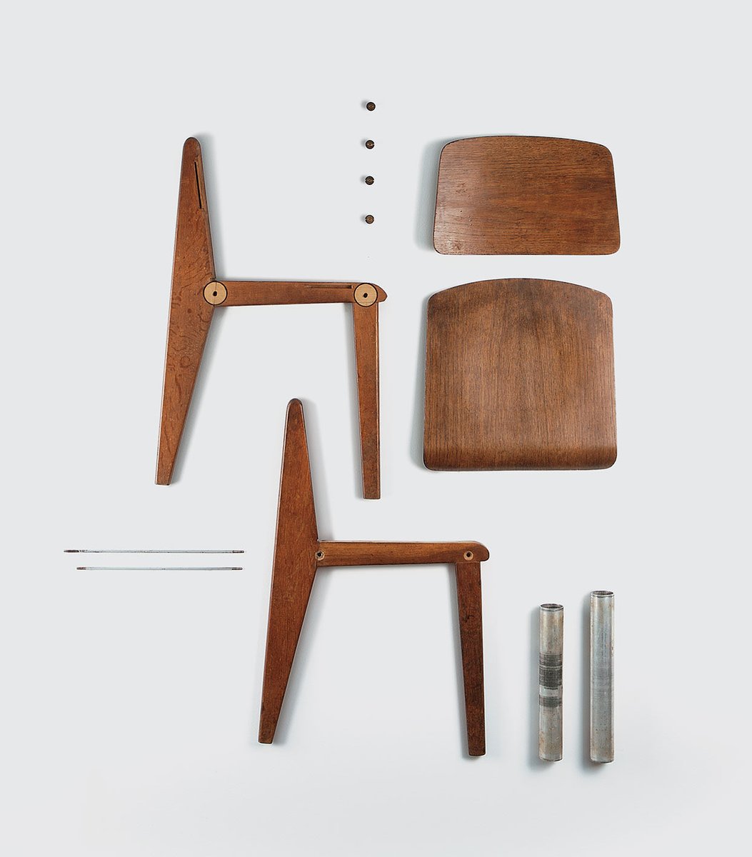 studio__ghost's tweet photo. JEAN PROUVÉ
standard chair (disassembled)
1934 https://t.co/68yyVReAtY