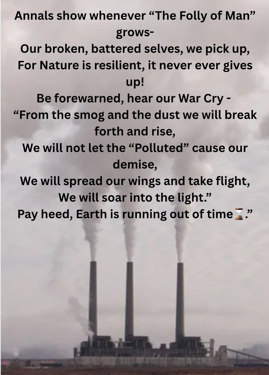 arksangel's tweet photo. Nature’s War Cry 🌱⌛️ #newpoem #poetryforthesoul #poetrycommunity #poetryheals #pollution #pain #natureisresilient #hope #wordsmatter #keeponwriting #writingcommunity #writerslift #keeponfighting #healing #survivingdelhi #Airemergency #CleanAir #MyRightToBreathe #saveourchildren https://t.co/p9eIUs1IBD