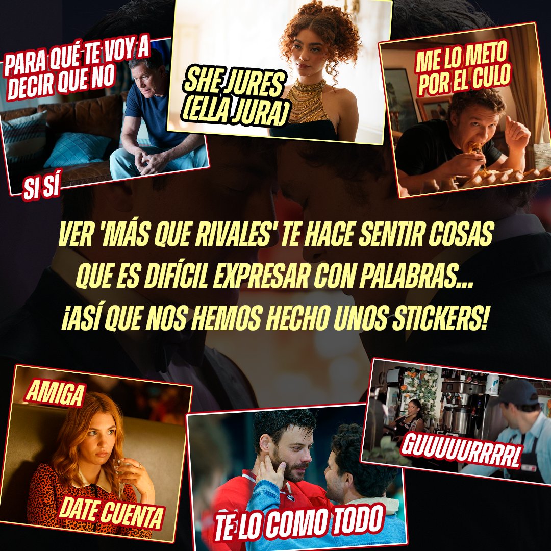 MovistarPlus's tweet photo. ¿Cómo? ¿Que aún no te comunicas a base de stickers de 'Más que rivales'? Descárgatelos ya desde nuestro canal de Whatsapp 👉 https://t.co/hjPPD3yTxU https://t.co/qXRCvSflt0