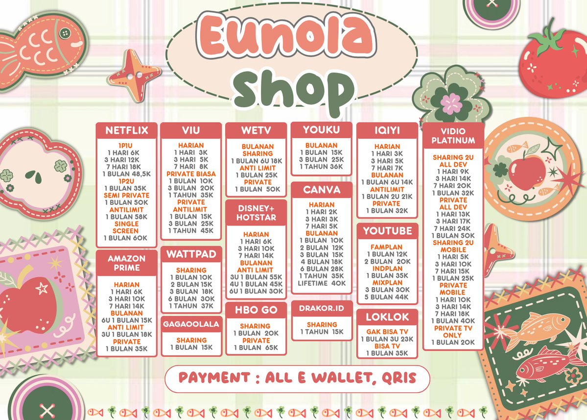 treishtk's tweet image. JUAL APLIKASI PREMIUM BERGARANSI! 

wa.me/6289519396042

WATTPAD
CANVA PRO
HBO GO
DRAKOR ID
GAGAOOLALA
LOKLOK
WETV
IQIYI
AMAZONE PRIME
VIDIO PLATINUM
VIU
YOUTUBE 
NETFLIX
DISNEY HOTSTAR

🎀 #zonajajan  #zonauang
Jujur itu penting