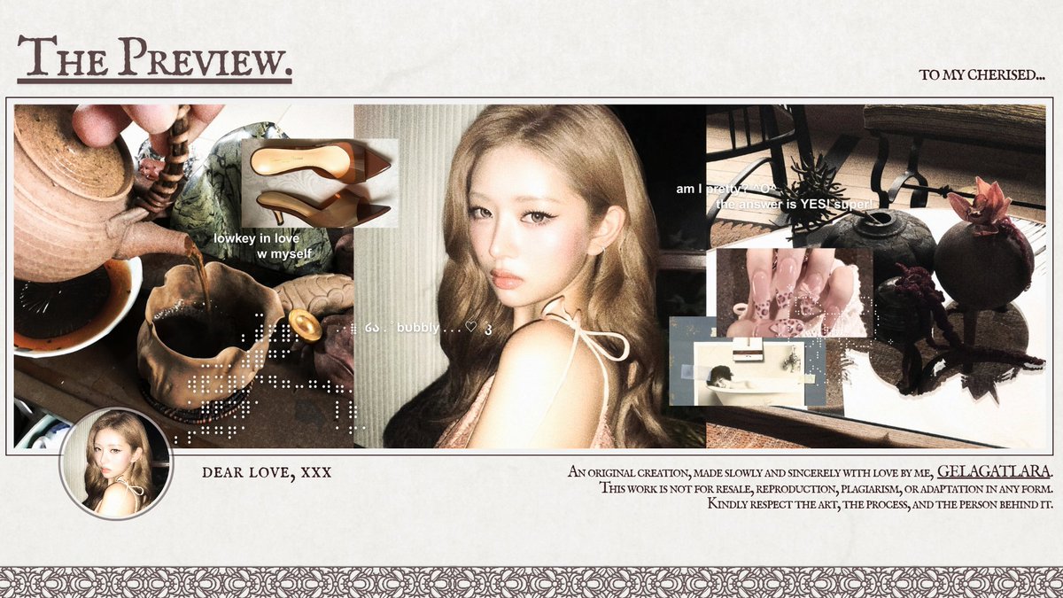 GELAGATLARA's tweet image. HELP REPOST AND OSPEK. {}

teman timun, bisakah bantu aku ospek setup katalog aku, jikalau ada kesamaan dengan BA lain bisa langsung dm aku yaaaa. setup ini terinspirasi dari setup lama aku, yang aku recreate ulang dan VOILA... 🥺 

{ #zonauang #zonajajan }