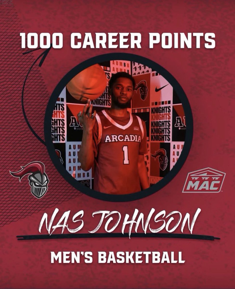 Former <a href="/fjhoops/">fjhoops</a> standout <a href="/NahseerJohnson/">nas.</a> scored 16 points in <a href="/ArcadiaMbb/">Arcadia Men’s Basketball</a>’s 74-60 win over <a href="/MUMensBball/">Misericordia MBB</a> and surpassed 1,000 for his career. The 6-foot graduate student became the 17 player in <a href="/Arcadia_Knights/">Arcadia Knights</a> history to accomplish that feat. Scored 1,001 points at <a href="/FJAthletics/">Father Judge Athletics</a>