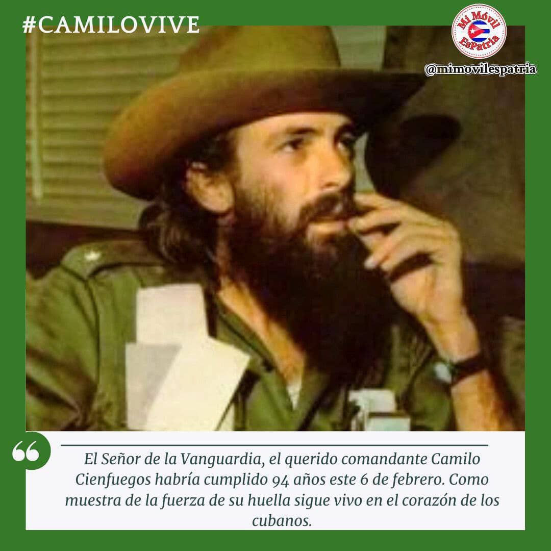 #CamiloVive en cada patriota y su ejemplo es faro y guia. Como él expresó,  este pueblo no va a postrarse de rodillas ni a inclinar su frente. #CubaVencerá