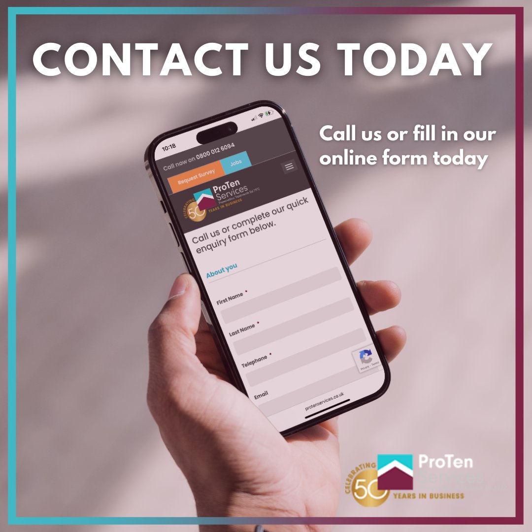 ProTenServices's tweet image. Need assistance with a damp problem? We’re here to help! 🫱🏼‍🫲🏽 Reach out today.

☎️ 0800 012 6094
📧 enquiry@protenservices.co.uk
🖥️ protenservices.co.uk/contact-us/

#ProTenServices #Waterproofing #DampProofing #OurServices #Challenges
