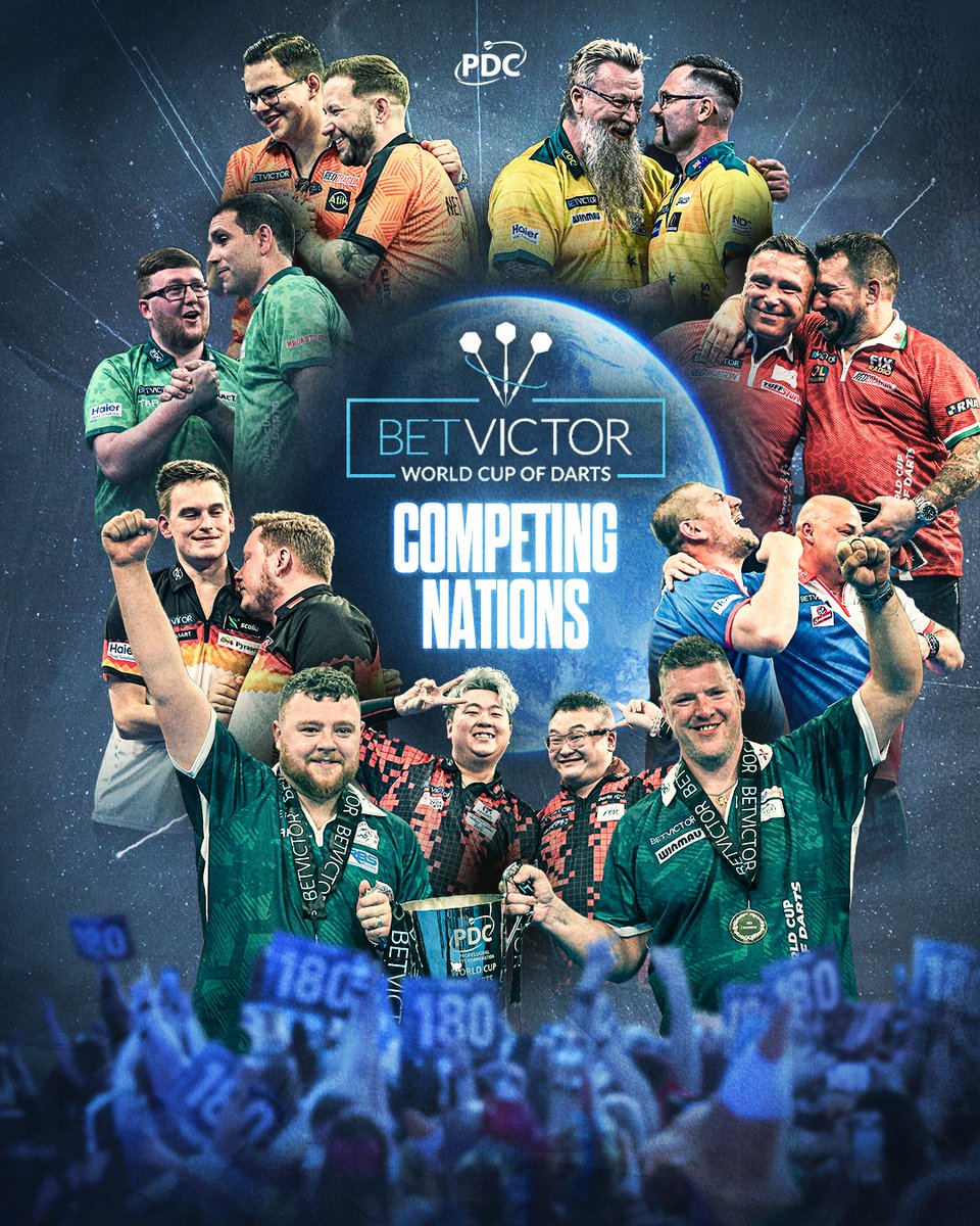 The make-up of the 40 nations to compete at the 2026 BetVictor World Cup of Darts has been confirmed! 🏆

Use the link below to find out which nations will be competing in Frankfurt in June ⬇️

📝 bit.ly/2026WCTeams