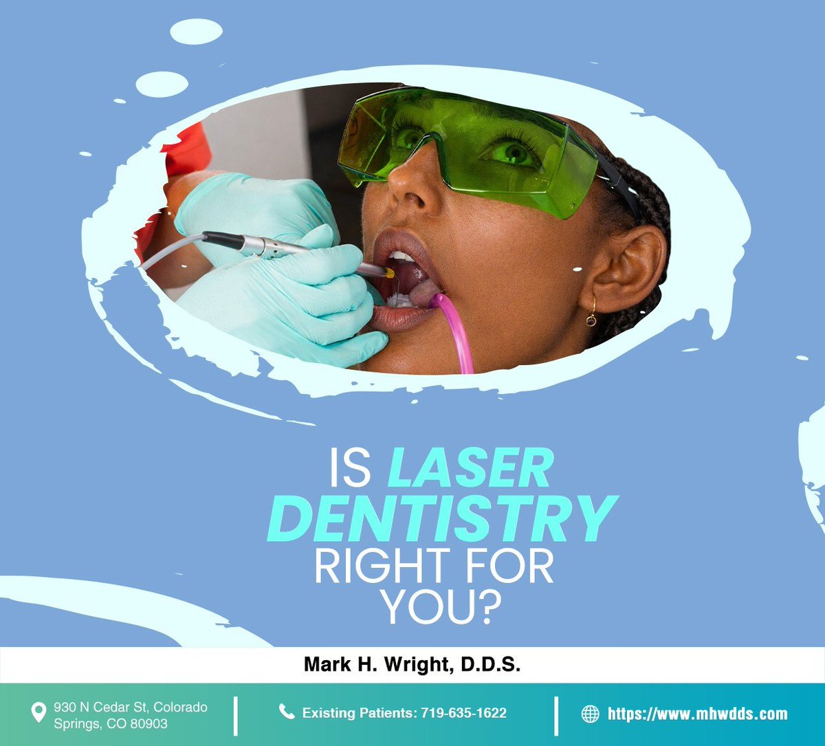 markhwrightdds's tweet image. At Mark H Wright DDS, we offer laser dentistry so you can have a gentler dental visit. Book a consultation today, and let's discuss your options. #laserdentistry #dentallasers #markhwrightdds #coloradosprings #CO