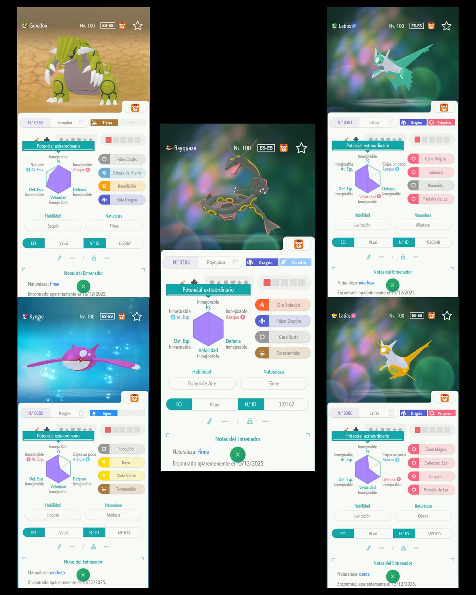 VictyLusi494's tweet photo. 🎁✨Sorteo HOME Shinies✨🎁

RT para participar

3 Ganadores🎉

Premio: 2 Pokémon de las imágenes a elegir para mandar a ZA en un futuro🎁

⚠️Son copias pero con datos diferentes (Salvo Darkrai y Genesect) para no ser idénticos entre sí⚠️

Termina Miércoles 10🗓️

Suerte 🍀 https://t.co/o610ApTJkA