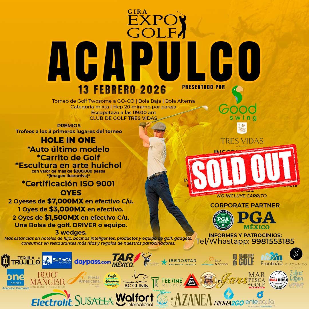 El <a href="/hotelencantoaca/">HOTEL ENCANTO</a> aparte de ser el hotel sede del torneo, tiene una tarifa especial para todos los golfistas y va regalar un certificados para los ganadores.

Tenemos torneo lleno, si tú quieres que tu empresa sea patrocinador, escríbenos 9981553185 

#golfenmexico