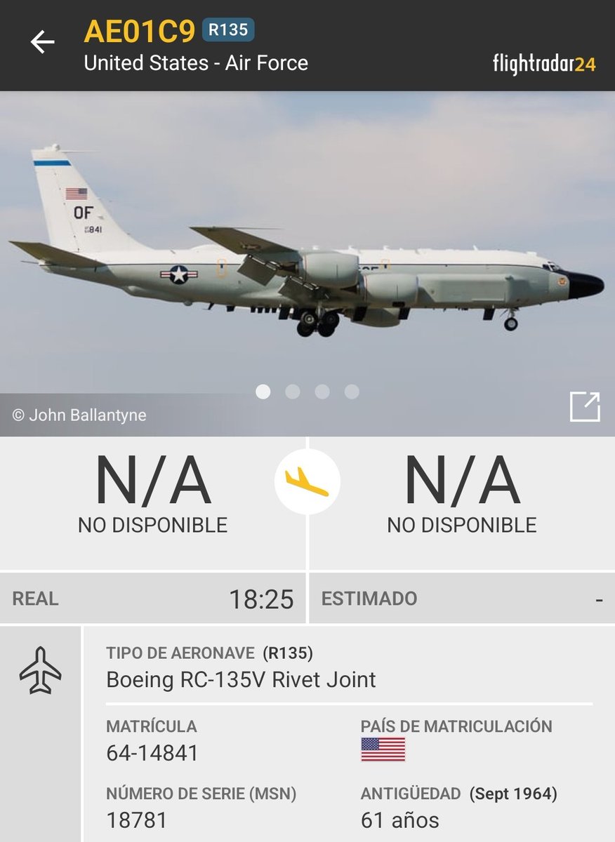 Arr3ch0's tweet photo. Rivet Joint 64-14841 haciendo una vez más una barrida a Cuba de punta a punta. Dentro de FIR Havana. https://t.co/PZw0qZsjmZ