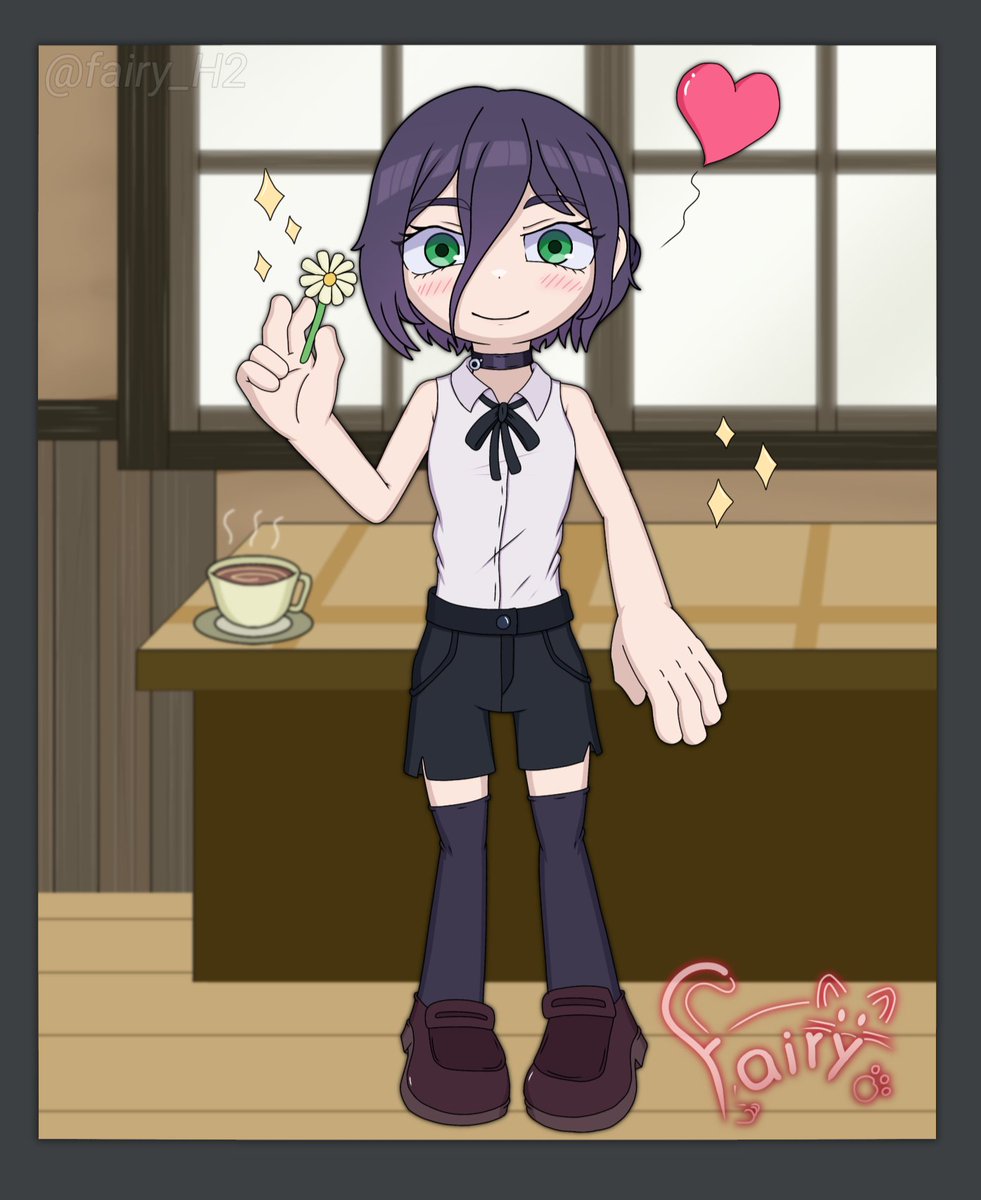 Reze 💜🌼
☕💘💥💣
Anime: Chainsaw man 
#Fanart #illustration #ilustracion #draw #digitalart #チェンソーマン #chainsawman #CSM #Reze