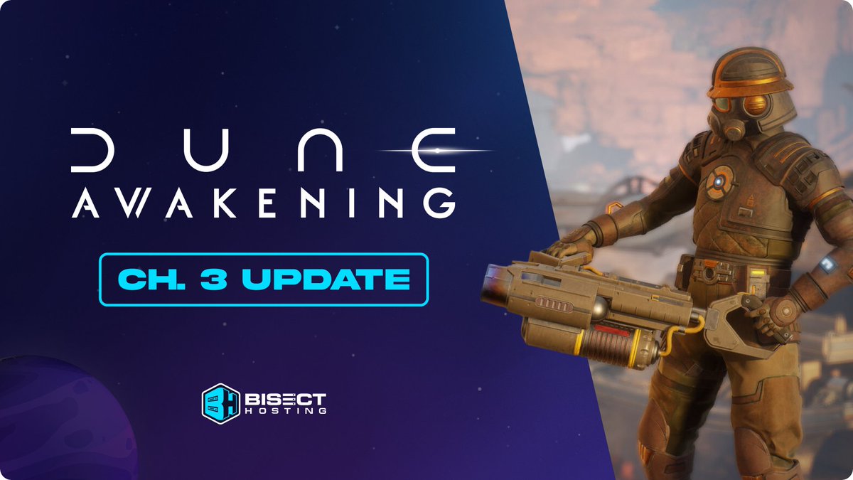 BisectHosting's tweet image. Chapter 3 of Dune Awakening is LIVE

The sands shift once again. New dangers rise, secrets deepen, and the struggle for survival on Arrakis grows more intense. Chapter 3 launched on February 3 and it brings fresh challenges, new story developments, and more reasons to fight for…
