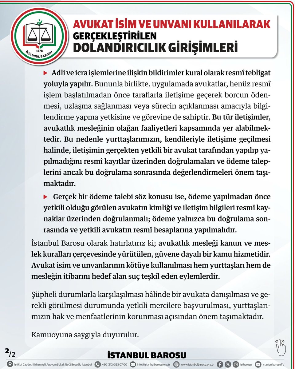 İstanbul Barosu tweet media
