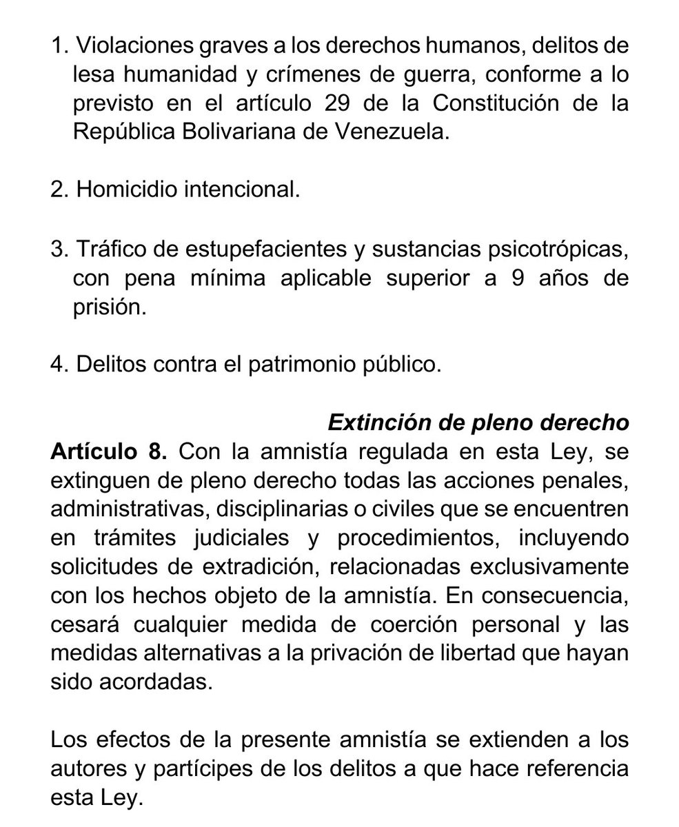 ATENTOS 👀👀👀INSISTIMOS QUE DEBE INCLUIRSE EN LA LEY
AMNISTÍA LA SUGUIENTE PROPUESTA QUE BENEFICIARIA A DECENAS DE MILES DE CIUDADANOS EXILIADOS O NO 
Parágrafo Único:
Igualmente están comprendidos en la amnistía y en el cese de la acción penal todas aquellas acciones de condena