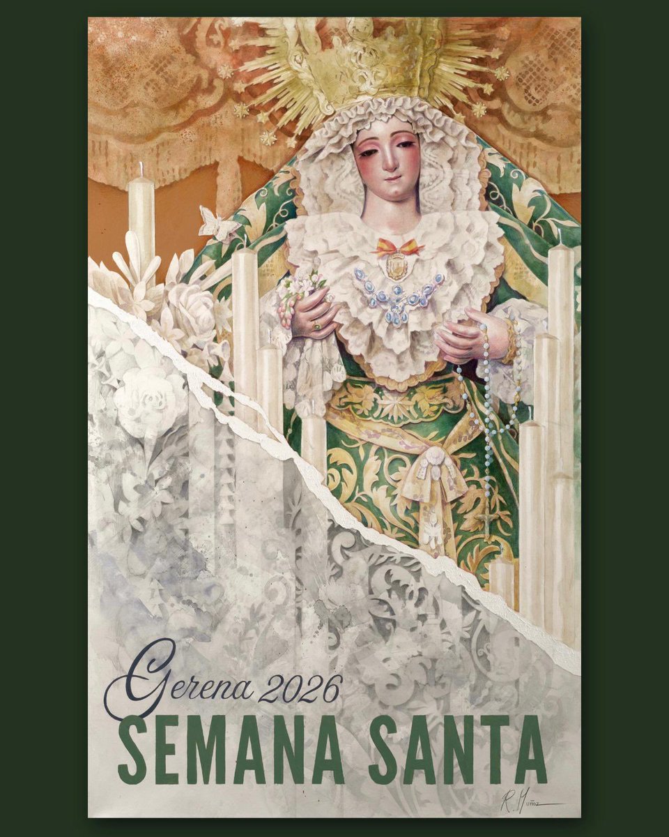 VeraCruzGe's tweet photo. 💚 Cartel de la Semana Santa de #Gerena de 2026, obra de Rafael Muñoz Granados.

📲 #CrucerosDeGerena https://t.co/AMJxslicur