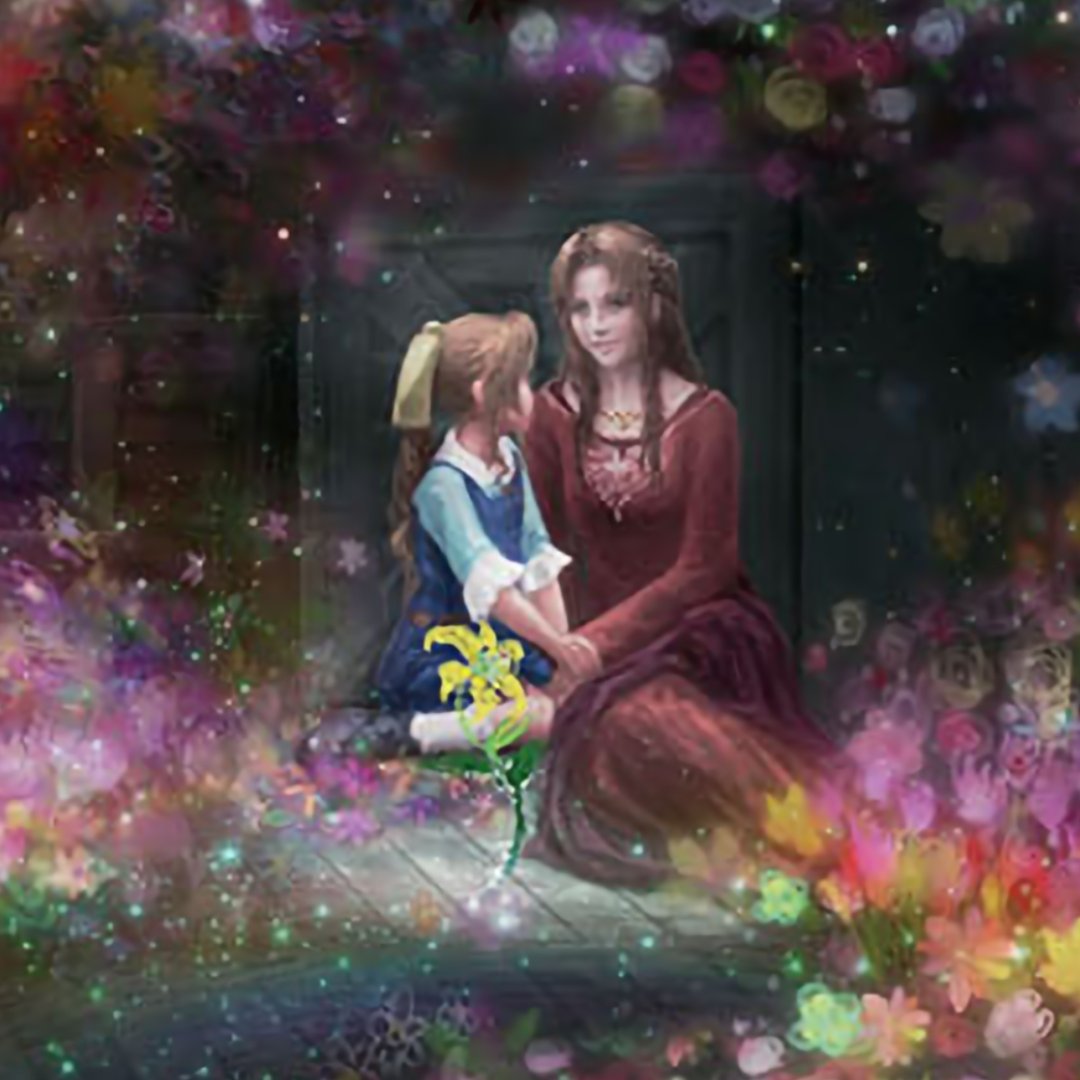 happy birthday aerith!

here's some concept art from the rebirth ultimania, one (the one where aeriths mother is putting the bow in her hair) is from the remake ultimania!