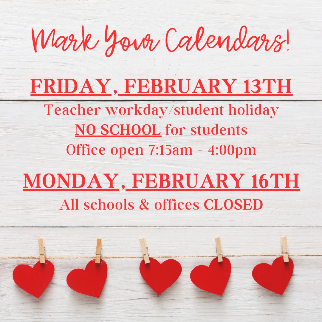 Reminder for Friday &amp; Monday! #HWES