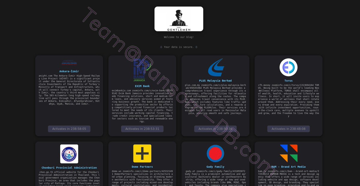 Ransom_DB's tweet photo. 🚨 Ransom group "The Gentelman" publishes "EXIM Bank" - Jamaica 🇯🇲

📍 Location: Jamaica
🏢 Industry: Government Financial Services
🔗 Website: https://t.co/pSd5hhZnw8

EXIM Bank of Jamaica, established in 1986, is a government agency supporting the country’s productive sector with financing solutions, including working capital, trade credit insurance, and specialized loans for industries such as tourism and renewable energy.