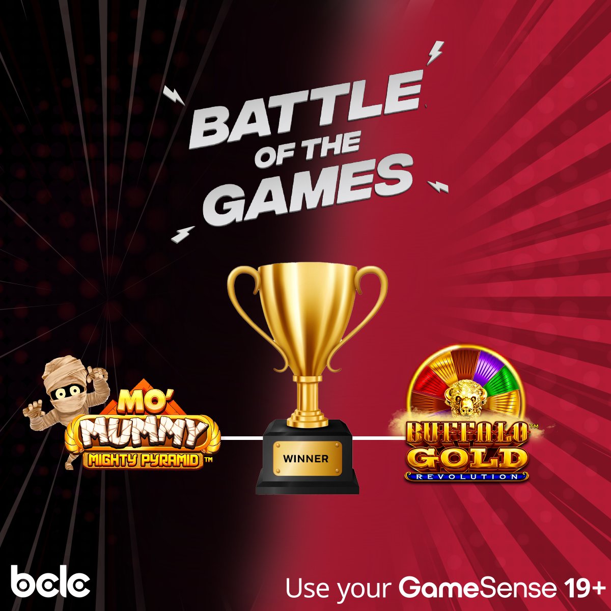 It's the final battle between Mo Mummy Mighty Pyramid and Buffalo Gold! The winning game earns you a $5 casino bonus per round. 19+ 

Play to crown the next winner: bit.ly/45QHmCu